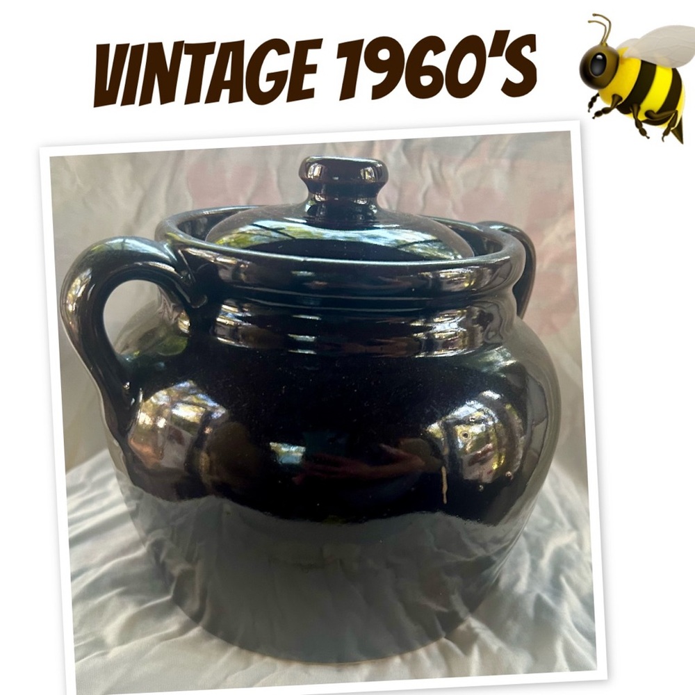 Vintage Black Ceramic Pot